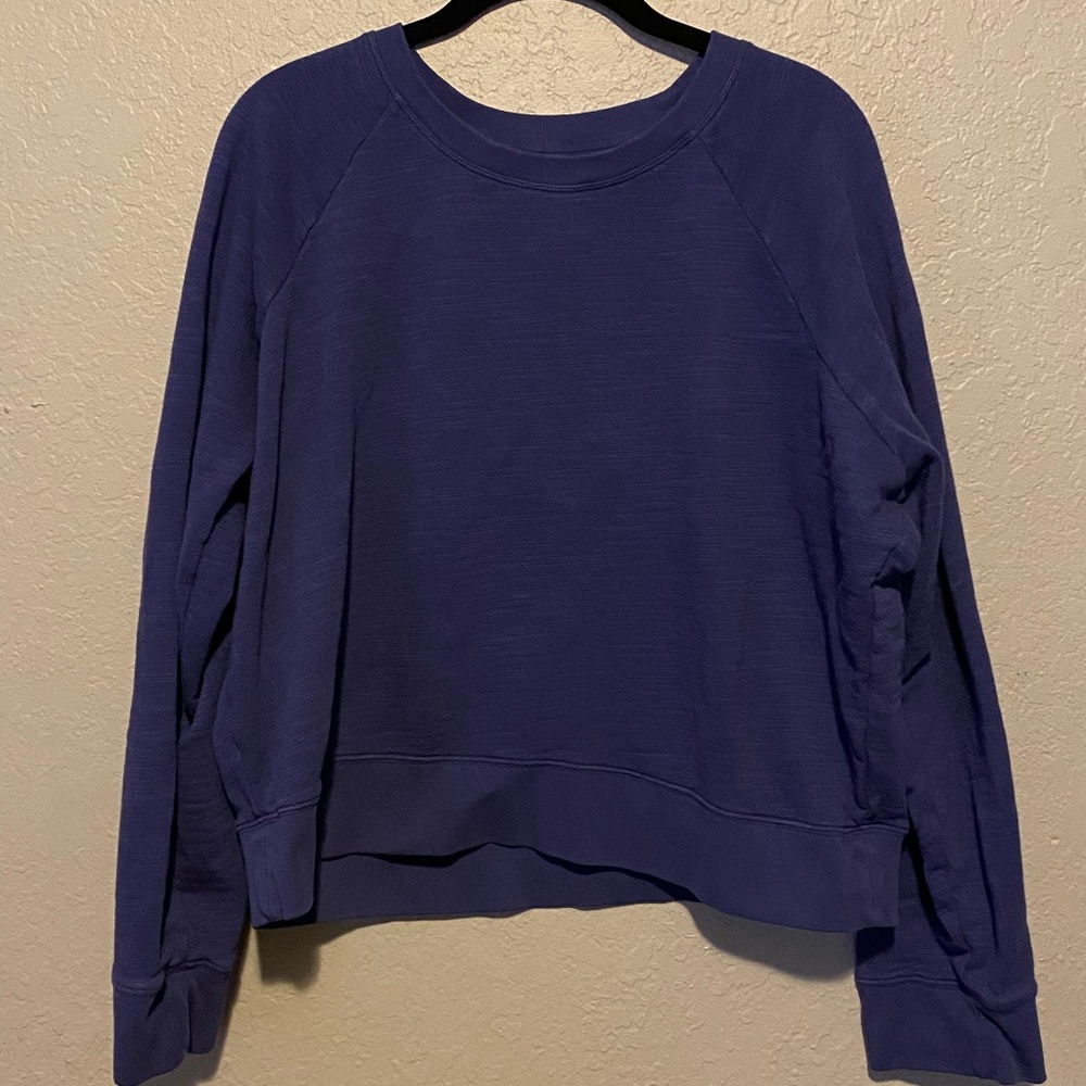 J.Crew Indigo Vintage Fleece Sweatshirt (XL). Super Cozy!